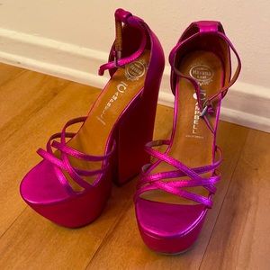 New Jeffrey Campbell Pink Metallic Disco Platform